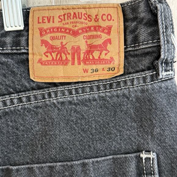 Levis Carpenter Jeans Mens 36x30** Faded Black Loose Baggy Grunge Raw Hem READ - Picture 7 of 16